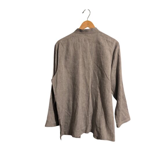 Eileen Fisher Button Front Stand Collar Jacket Gray Size Large - Picture 4 of 4